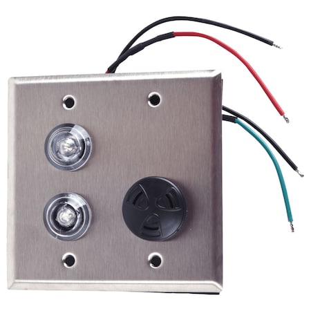 Dortronics 7201 Series Hi-Intensity LED Indicator, 1-in Diameter 1 each Red and Green LED, Piezo Continuous Sou 7202XL2-HWRXCSW